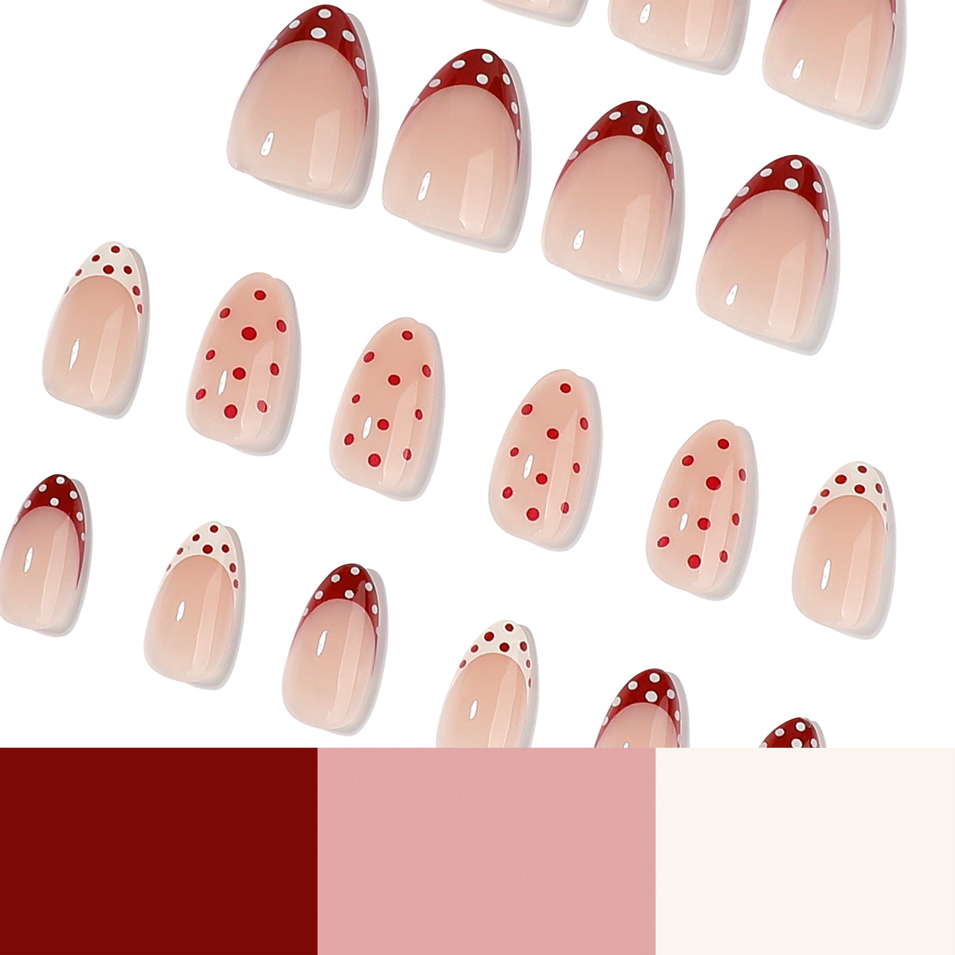"Retro Red Polka Dots" - Precision Crafted Press-On Nails