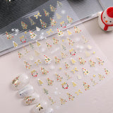 Christmas Series Nail Sticker Flat Belt Adhesive Christmas Snowman Elk Nail Art Sticker Ornament DH