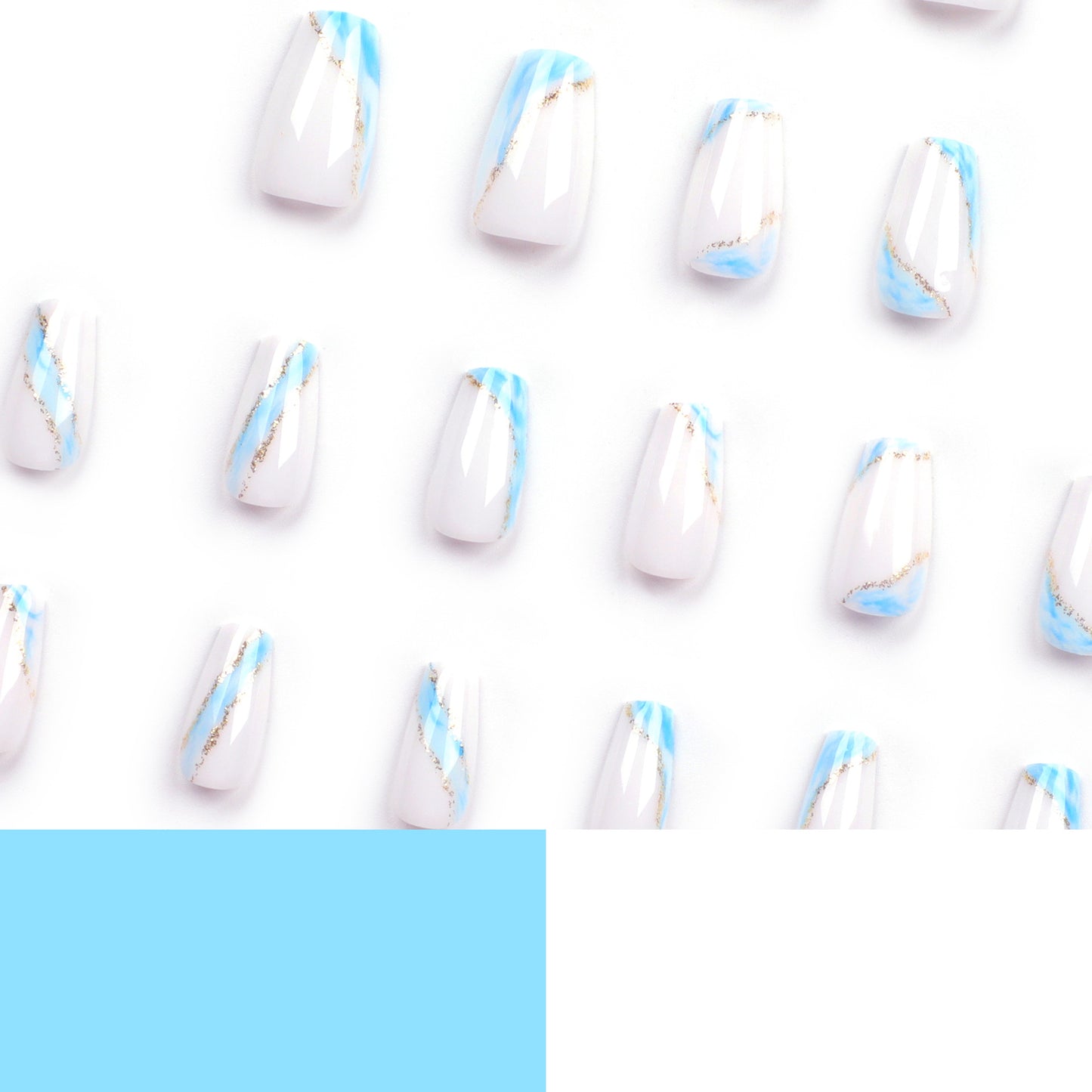 White fake nail nail piece short wearable nail sticker nail piece finished product wholesale｜365nails