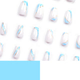Unhas postiças brancas, adesivo curto para unhas, produto acabado, atacado｜365nails