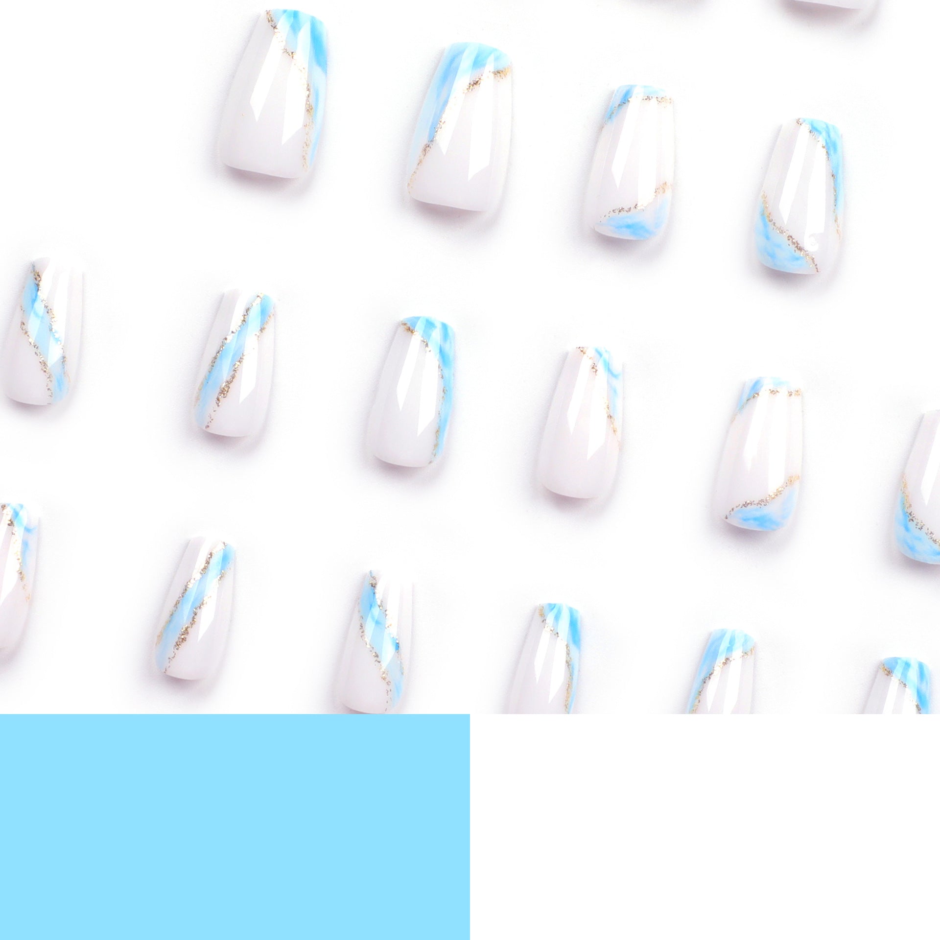 Unhas postiças brancas, adesivo curto para unhas, produto acabado, atacado｜365nails
