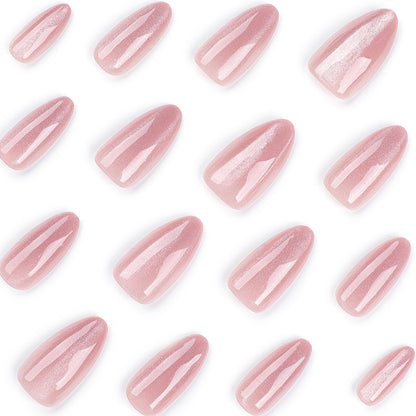 removable nail art finished product naked pink girl nail art piece cat eye bright color   wholesale｜365nails