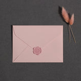 Romantic Blush Pink Envelope With Floral Wax Seal (MOQ=7)
