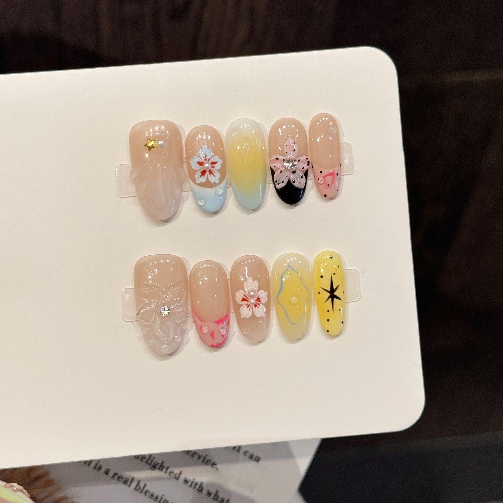 Pastel Floral Star Cute Spring Nails