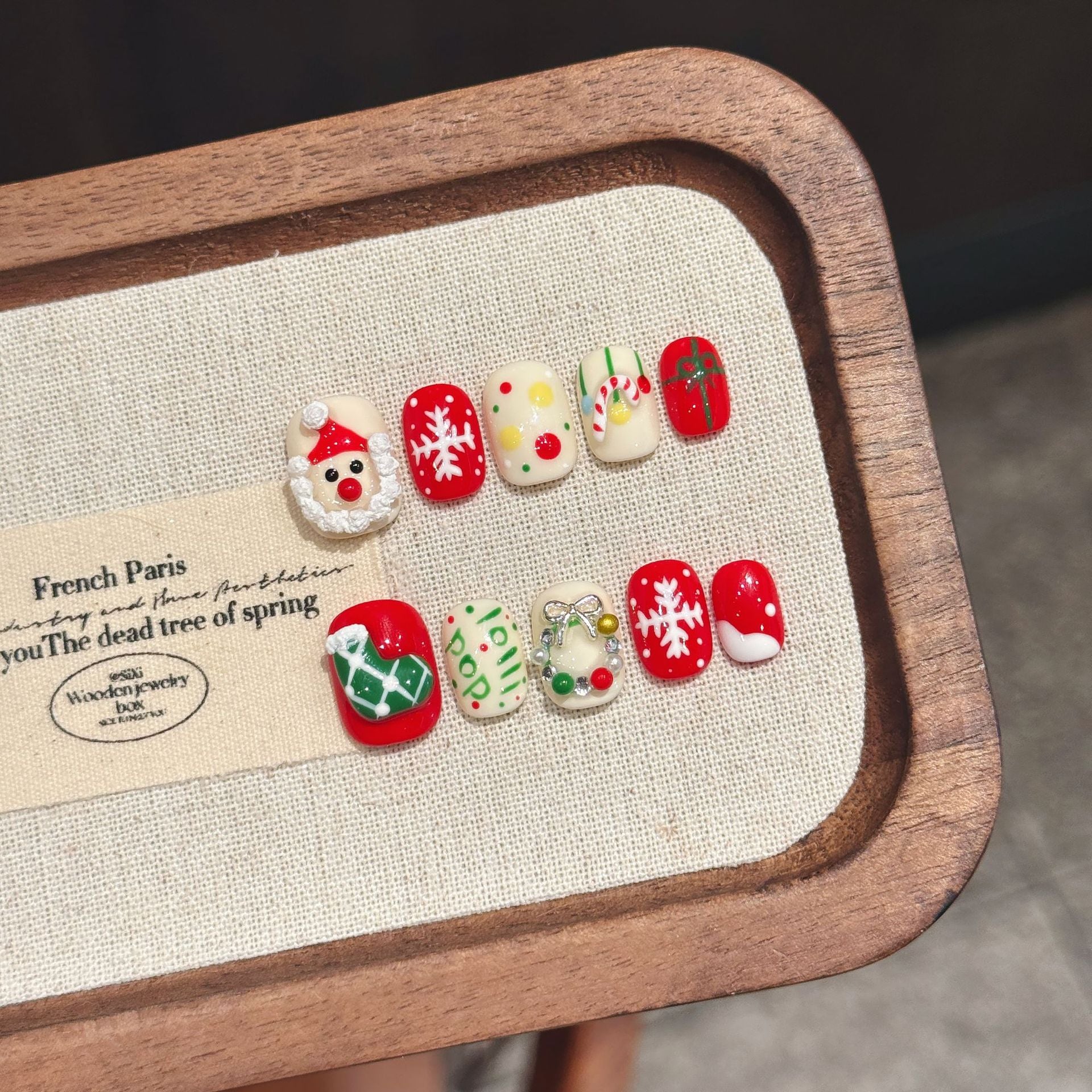 Merry Red Cute Christmas Holiday Nails