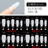 Nail Tips The new press on nails piece is divided into 20 pieces, the whole piece is seamless, and the short one is fully attached to the trapezoidal matte nail piece fake nail.