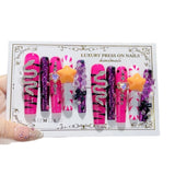 Neon Star Snake Crystal Bold Press On Nails