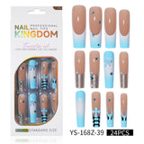 Long press on nails, French versatile patch nail art removable prefabricated fake nail press on nails piece