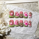 Floral Fantasy Collection: "Spring Blossom" – Short Square Press-On Nails