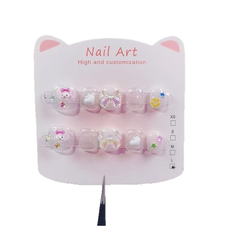 Little Melody Pastel Cute Kids Press On Nails Set