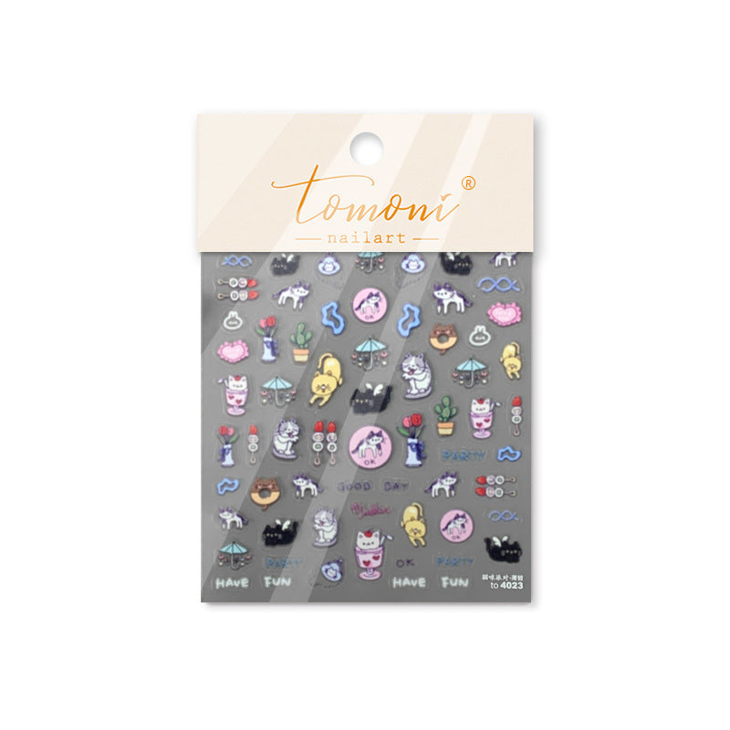 365nails: "Playful Cat Party" – nail art stickers