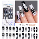 Press on nails fake nail patch extension nail Spice Girl medium rectangle removable 24 pieces with drill manicure