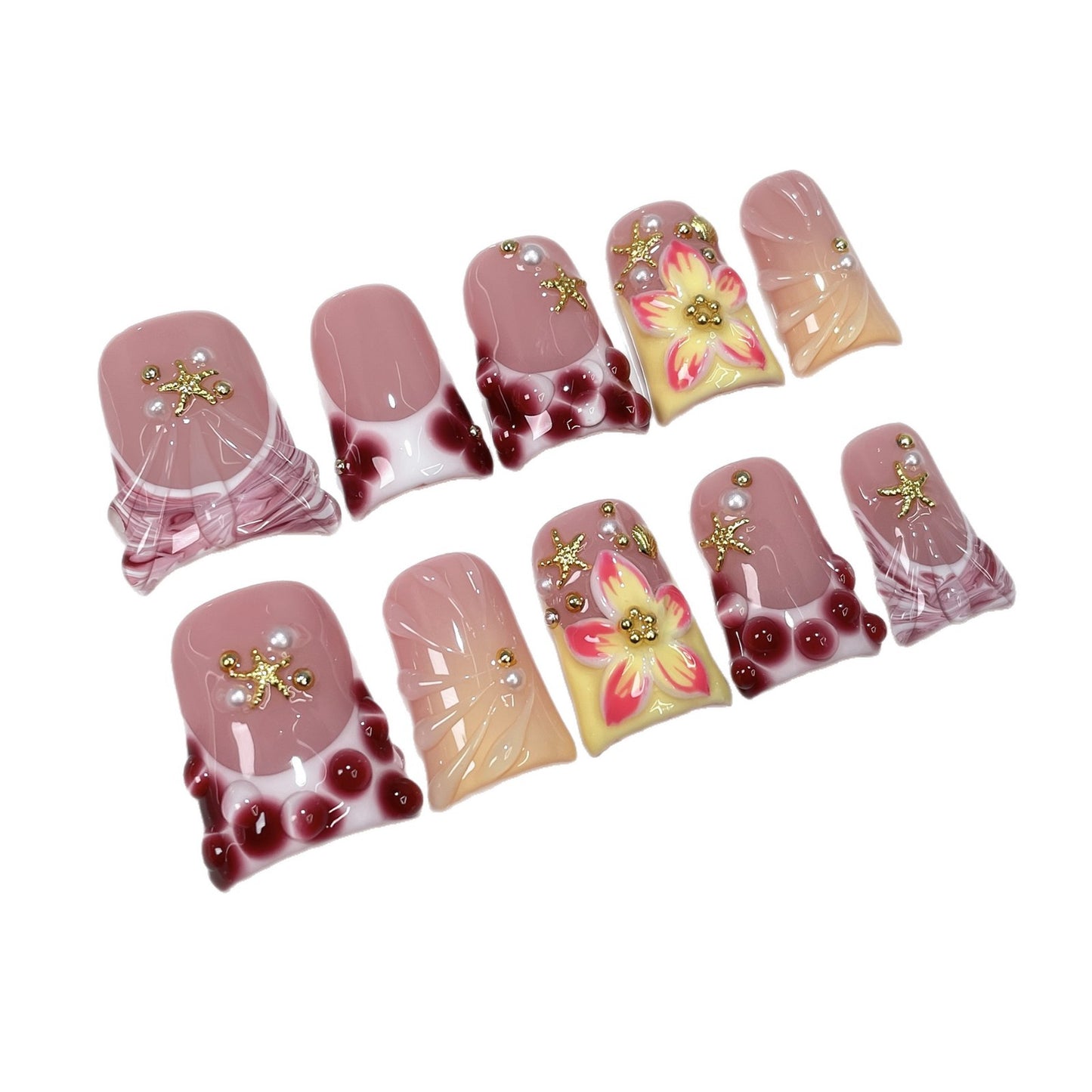 Sunset Petal Series Press-On Nails