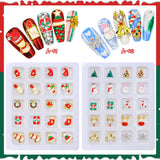 Christmas Alloy Nail Charms Set – 3D Festive Metal Decorations for Holiday Nail Art (MOQ=3)