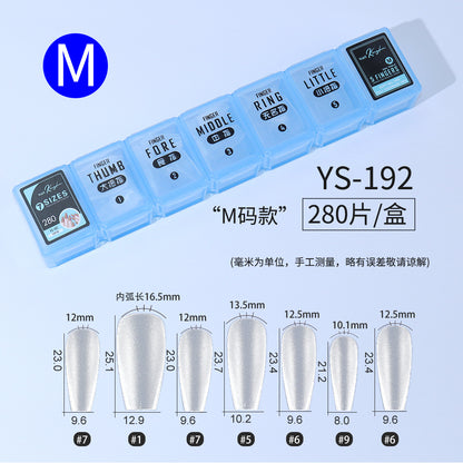 Nail Tips No engraving and no marks, press on nails pads, new 280 pcs, supplement size, matte box, press on nails pads for fake nails