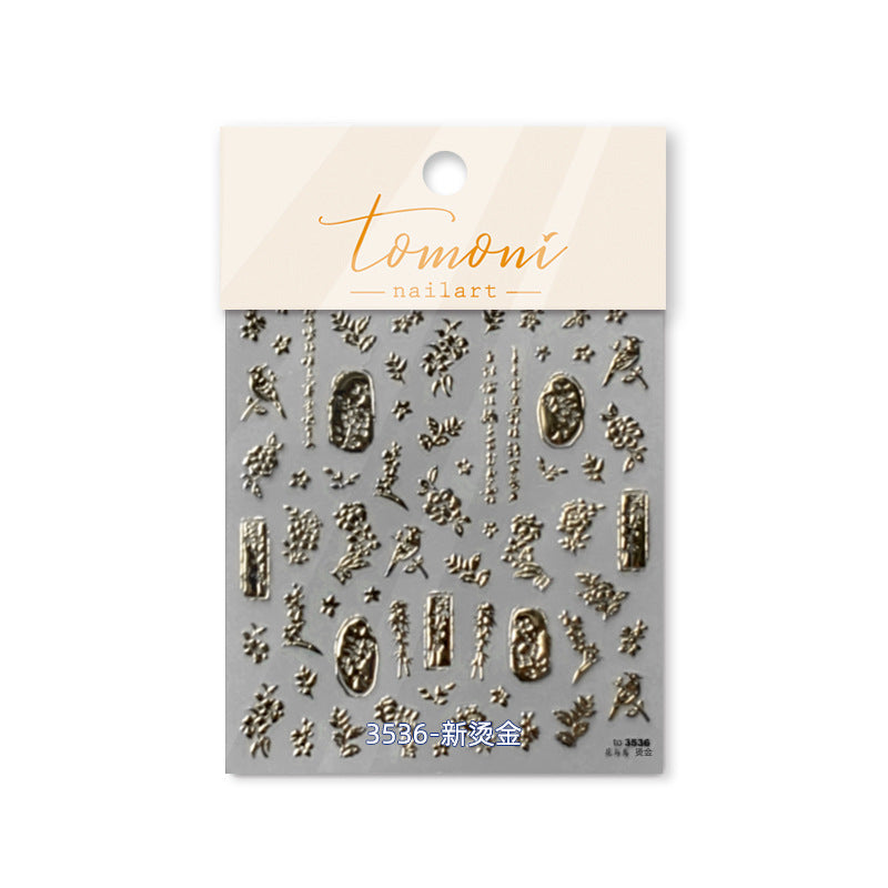 New Gold Foil Floral – Luxe Chinese Style Nail Art Set