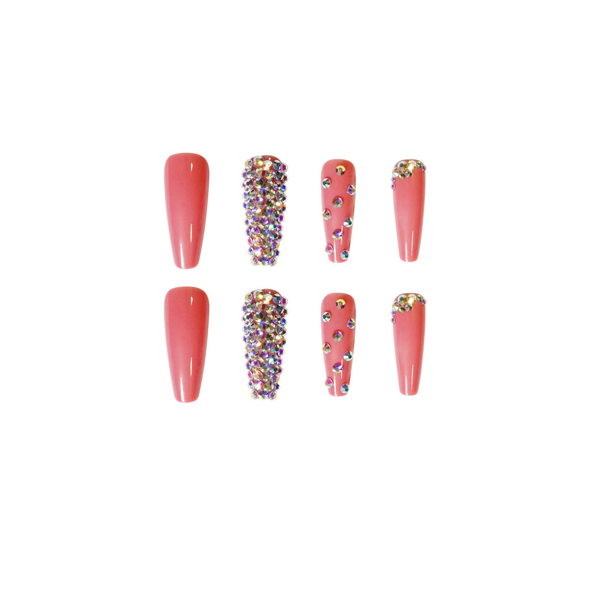 Diamante completo Uñas postizas Arte de uñas Uñas postizas terminadas Parche para arte de uñas Pieza de uña Pieza de uña removible Borde cruzado｜365nails