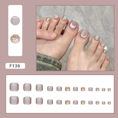 White cat eye  live broadcast  removable glitter nail art sheet Ice penetrating nail sheet Press-on toenails nail sheet｜365nails