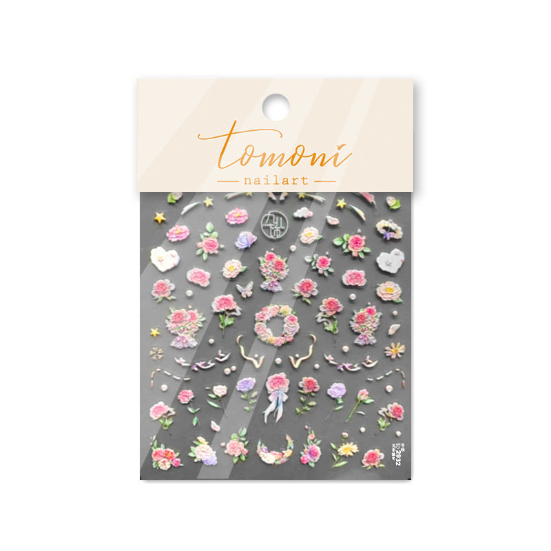 365nails: "Romantic Pink Peony & Rose" – nail art stickers