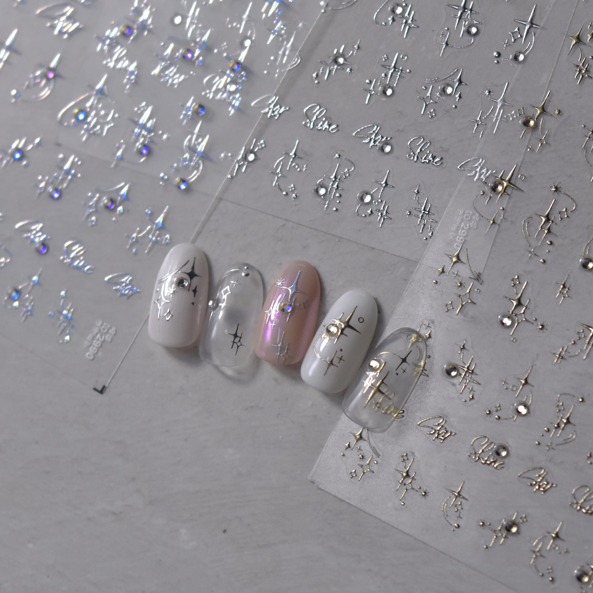 365nails: "雛菊水晶浮雕組" – 美甲貼紙