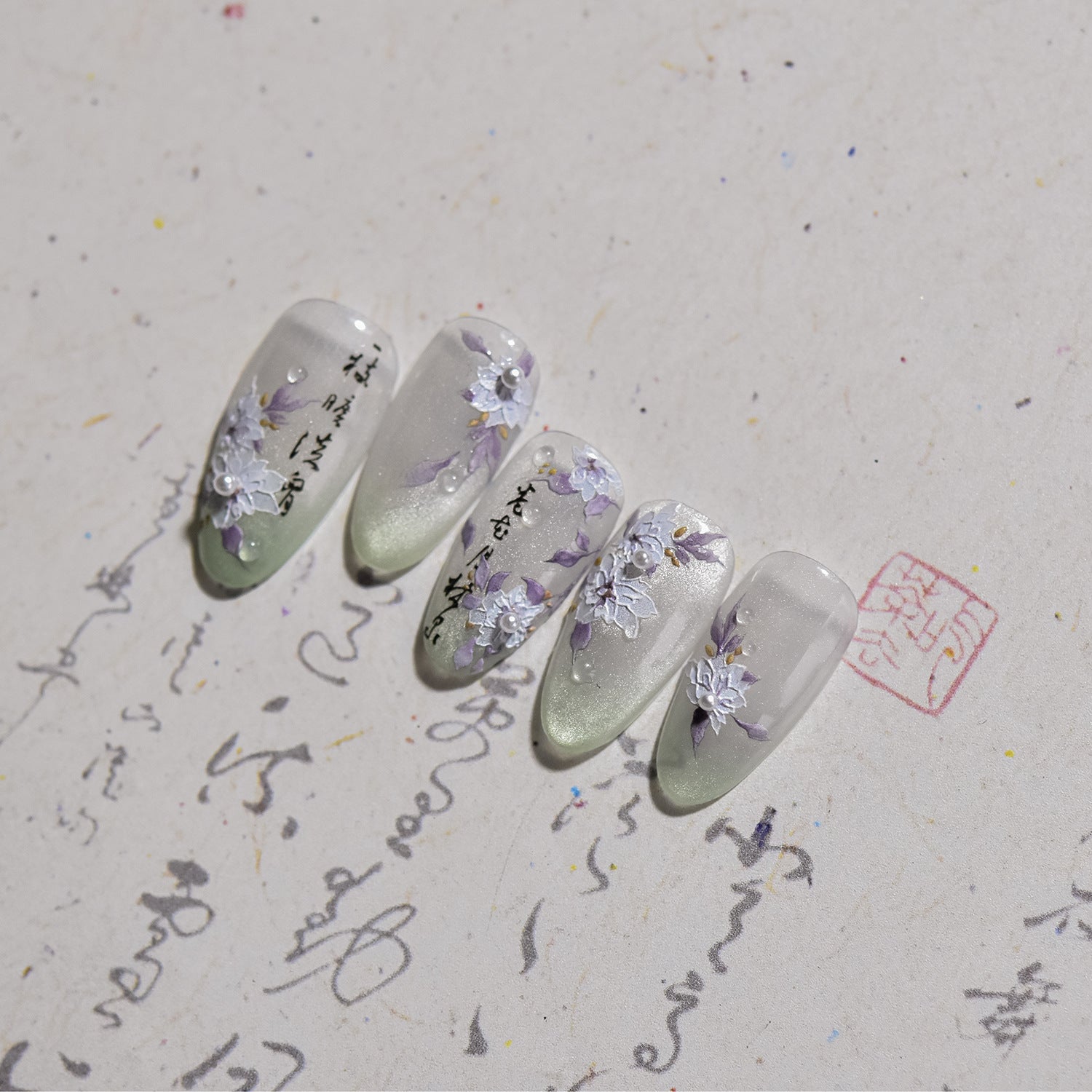 365nails: "Chinese Style White Cherry Blossom" – nail art stickers