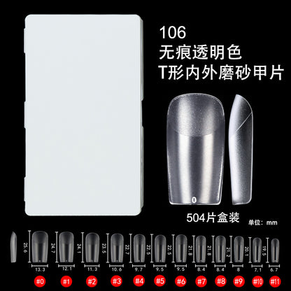 Nail Tips nail pads are light and seamless 504 pieces of porcelain white boxed semi-matte, free of engraving and grinding, press on nails pads, patches, fake nails.