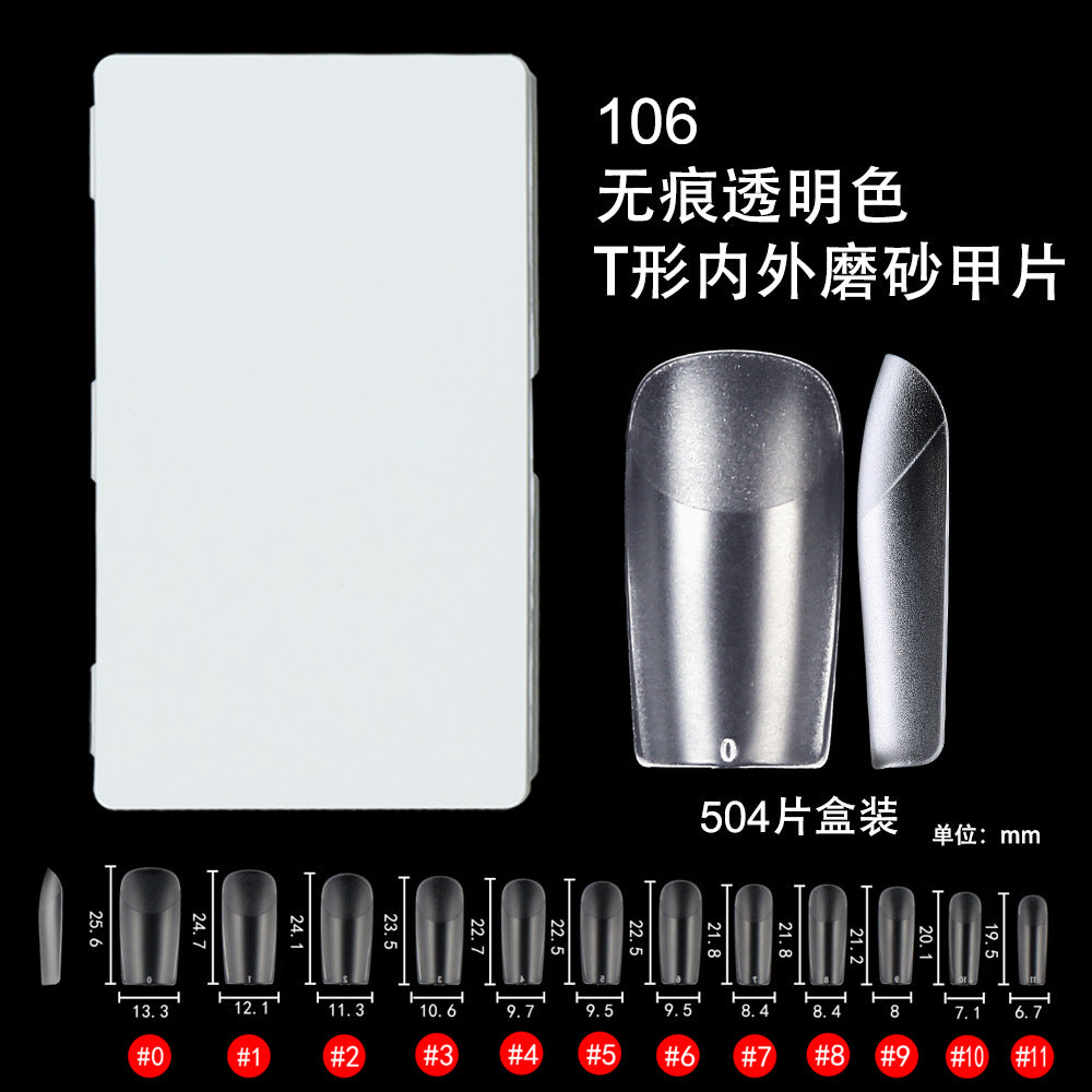 365nails 504 PEÇAS Unhas Postiças Meio-Fosco Seamless | Kit de Extensão de Unhas Ultrafinas com Vários Formatos