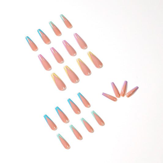 Long Ballet Color French Wear Nail Art False Nail Art Patch Nail Film  Removable Nail Film ｜365nails