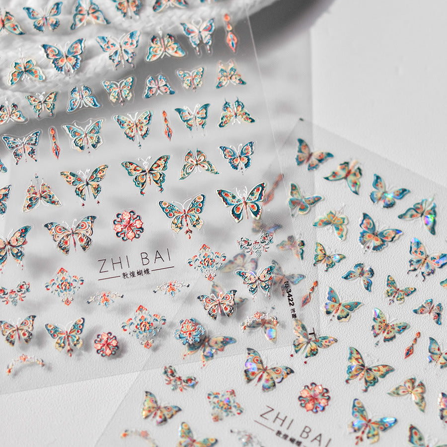 Embossed Butterfly Collection – Vintage Enamel Nail Art Set