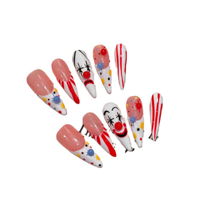 Joker Mask False Nails press-on nails Removable American,  finger nails | 365nails