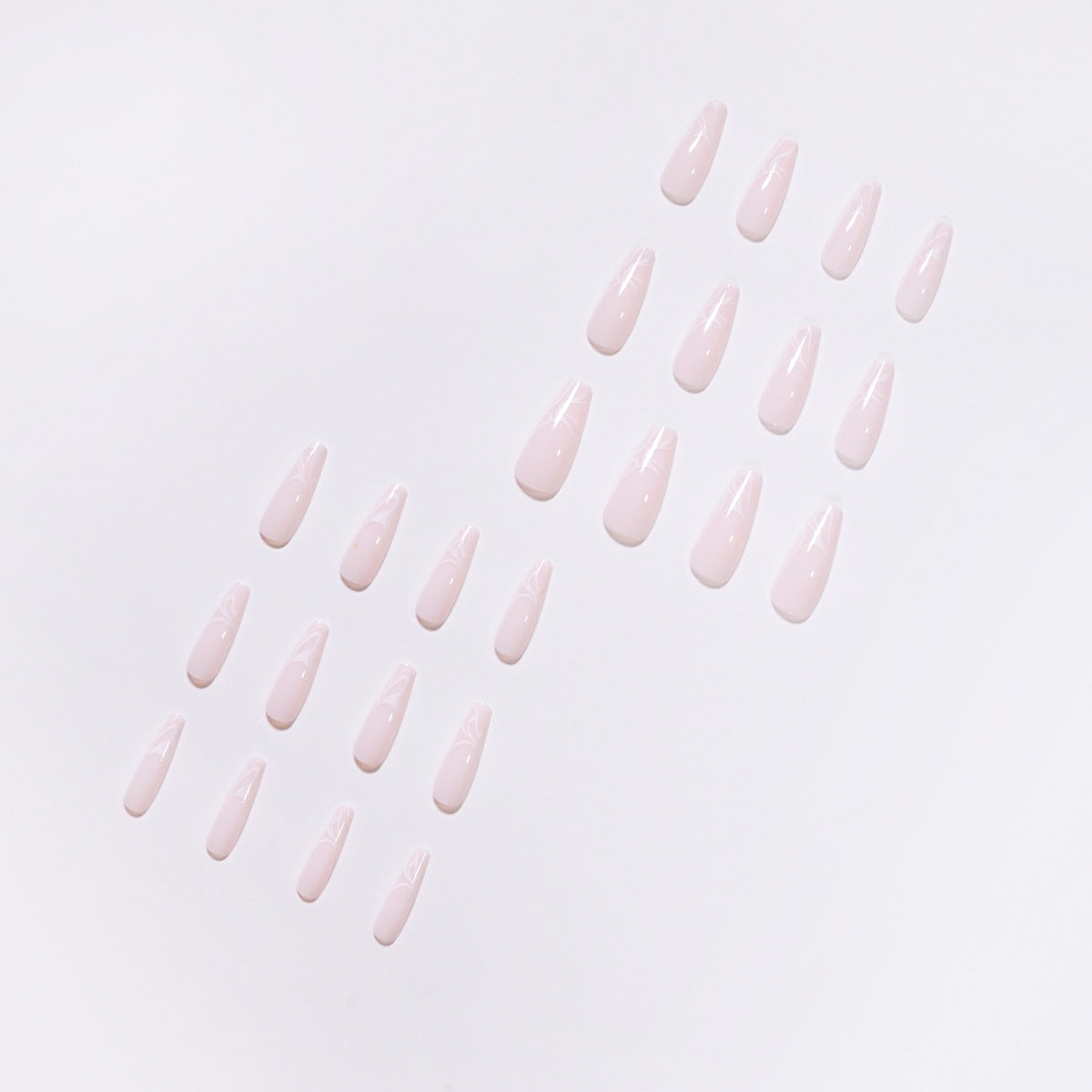 Serie Wave, uñas postizas blancas con acabado ondulado, parche para uñas, parche para uñas, uñas postizas | 365nails