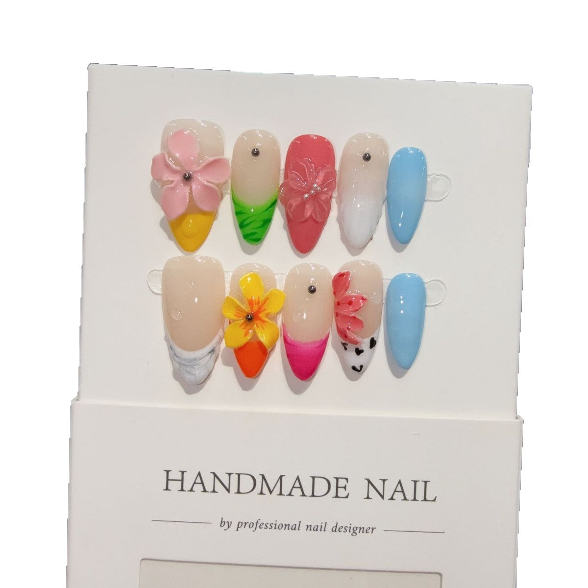365nails: "Blooming Garden" – 3D Floral Handmade Stiletto Nails
