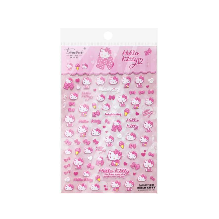 Hello Kitty Pink Bow Collection: "Sweet Kitty" – 3D Embossed Nail Sticker