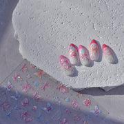 Iridescent Butterfly Bow Collection: "Pastel Dream" – 3D Holographic Nail Sticker