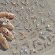 Holographic Butterfly: "Shell Shimmer" – 3D Nail Sticker