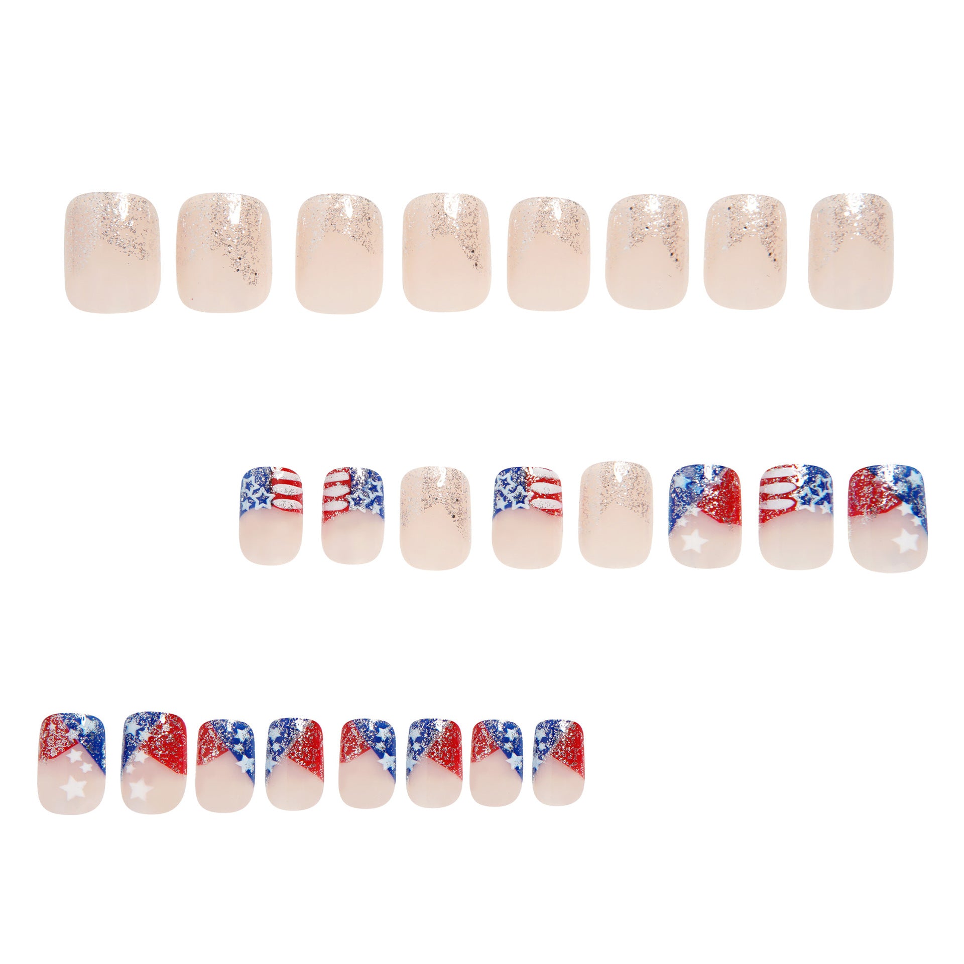 365nails: Independence Day Creative Geometric Press-On Nails