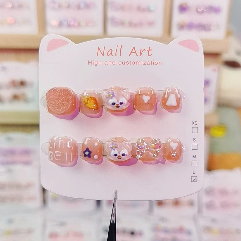 Sugar Love Linna Bell Kids Press On Nails with Glitter