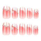 French Pearlescent Blush Short Square press-on nails