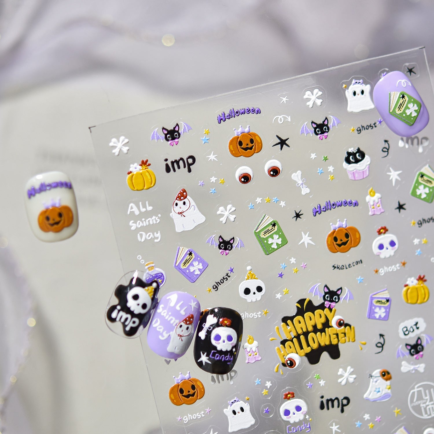 365nails: "cute halloween character embossed set" – Nail Art Stickers