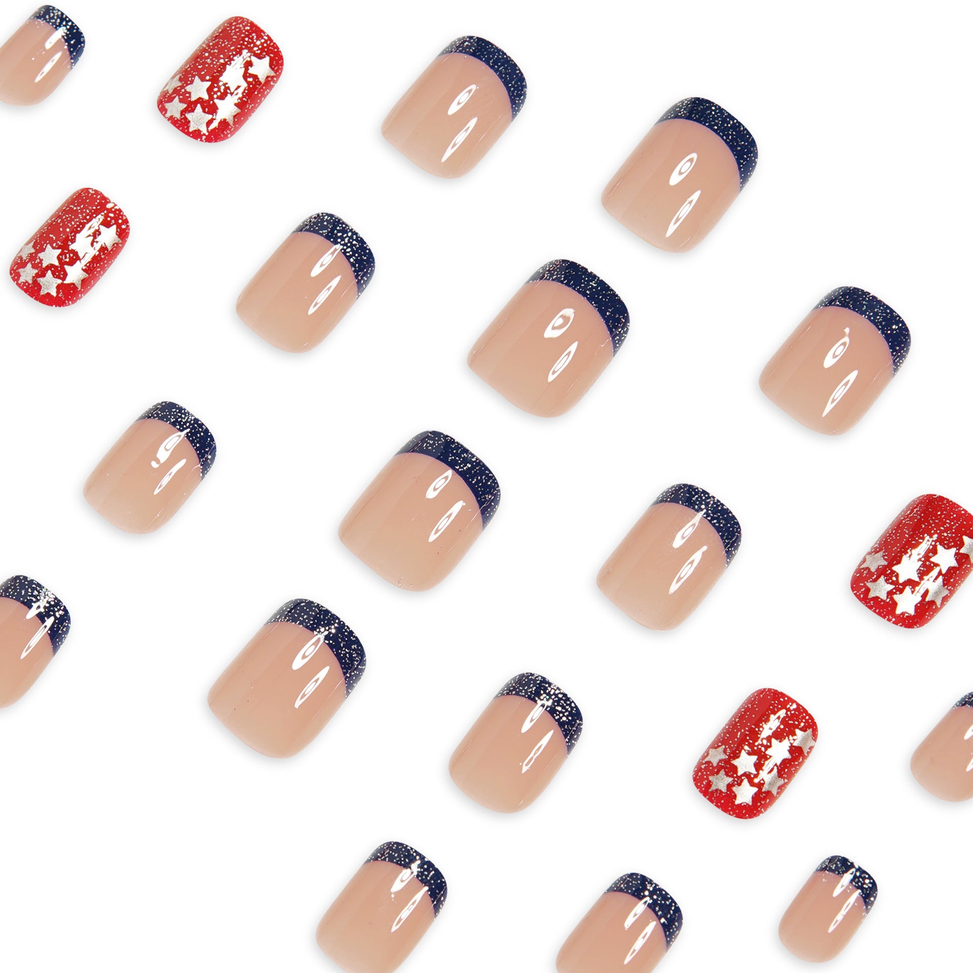 365nails: Independence Day Starry French Tip Press-On Nails