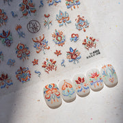 敦煌彩繪瓦片系列 — 東方珐瑯 3D 浮雕指甲貼