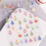 Christmas Themed Nail Art Sticker 5D Embossed Three-dimensional Santa Elk Nail Sticker Ornament CA