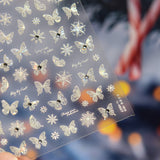 Holographic Shell Light Butterfly Nail Stickers – 3D Embossed Iridescent Set