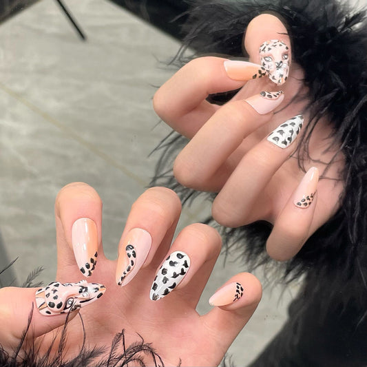 Pure handmade nails hand-painted three-dimensional leopard leopard Maillard style leopard print manicure | 365nails