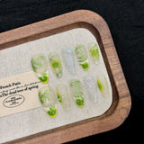 Fresh Green Leaf Jelly Press On Nails