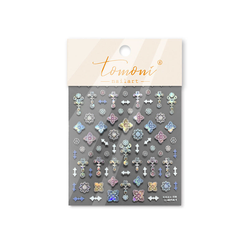365nails: 홀로그램 클로버 십자가 네일 아트 스티커