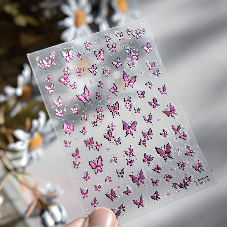Sapphire Butterfly Collection: "Blue Morpho" – 3D Metallic Nail Sticker