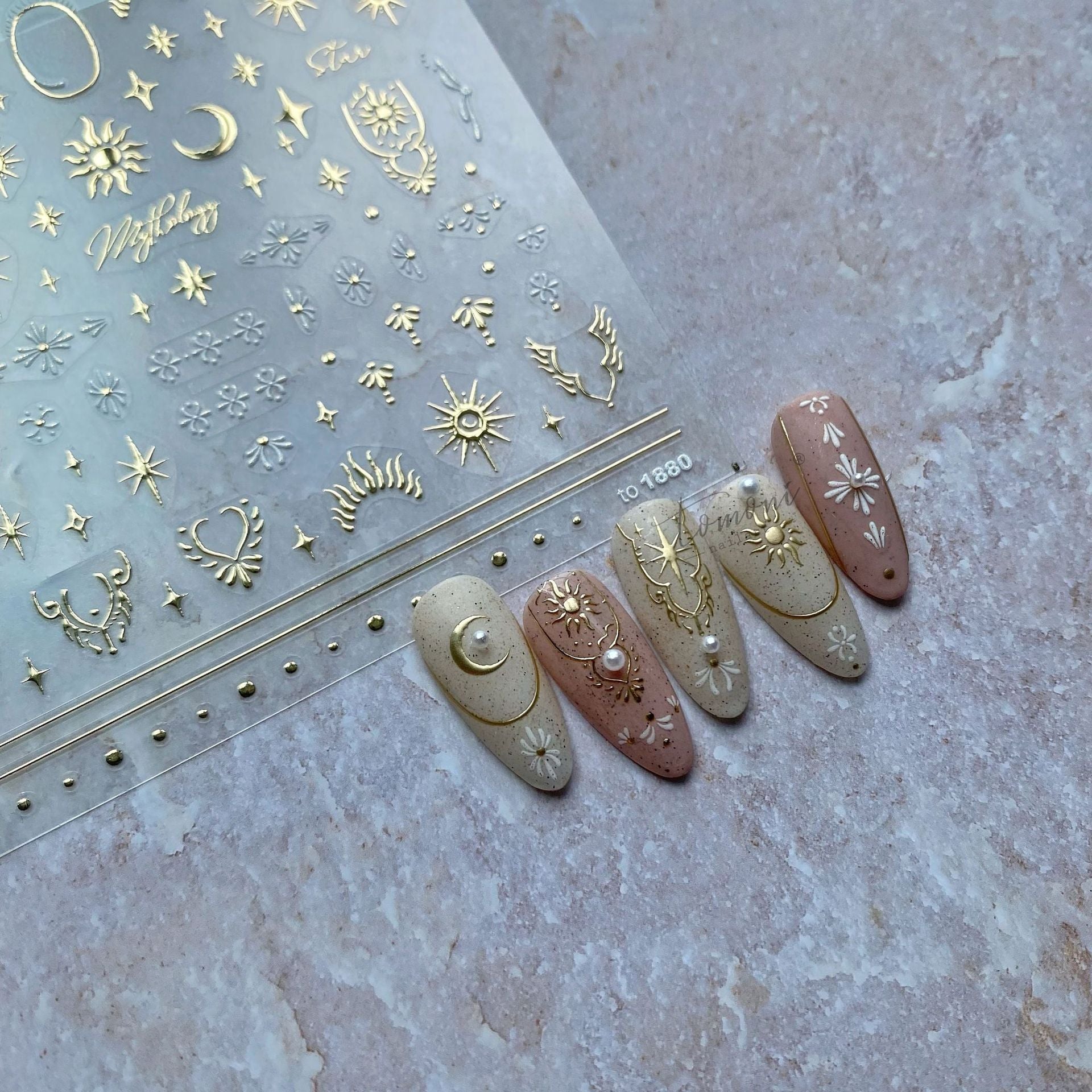 Vintage Celestial Starry Nail Art Set