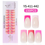 Nail Tips Press on nails French five-color finished product Naked fake nails Traceless advanced simple removable prefabricated nail art wholesale