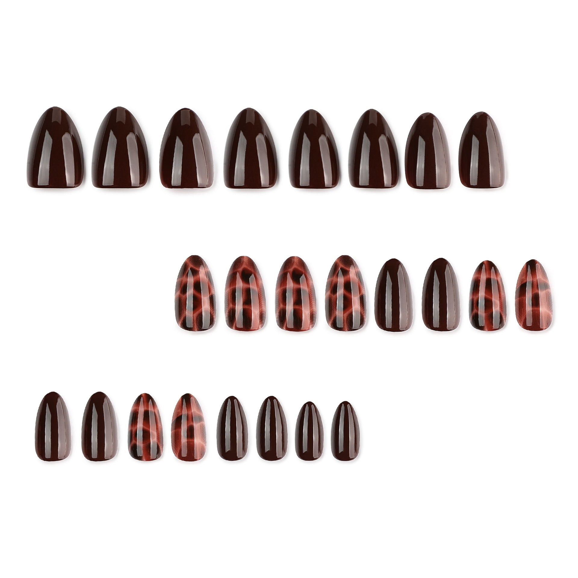 Lefan cross-border hot-selling autumn and winter tortoiseshell wearing nail almond nail manicure nail piece wearable nail piece finished product wholesale